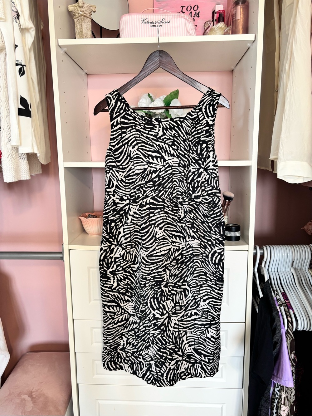 Y2K Black and White Zebra Print Mini Dress - Picture 3 of 3